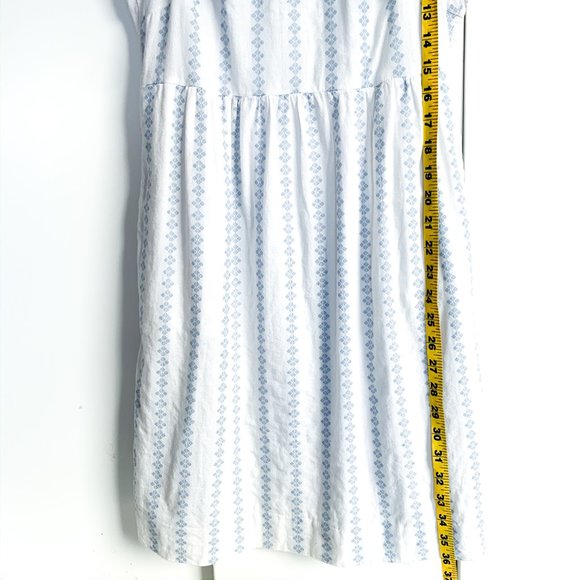 J.CREW cotton summer dress w/blue pattern; pockets - Picture 4 of 7
